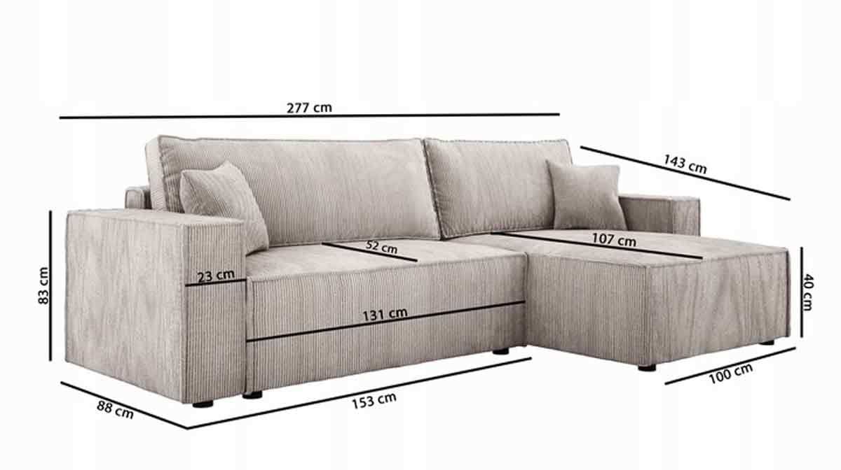 Designer Sofa Velanova mit Schlaffunktion und Stauraum