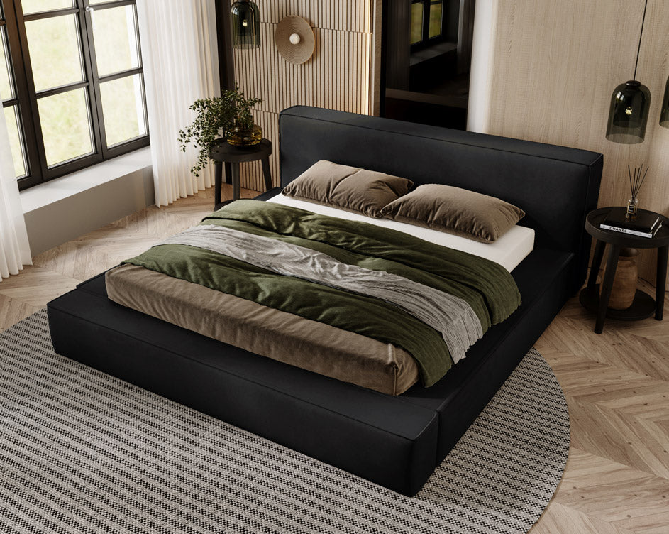 Designer gestoffeerd bed Sleepy in fluweel met opbergruimte