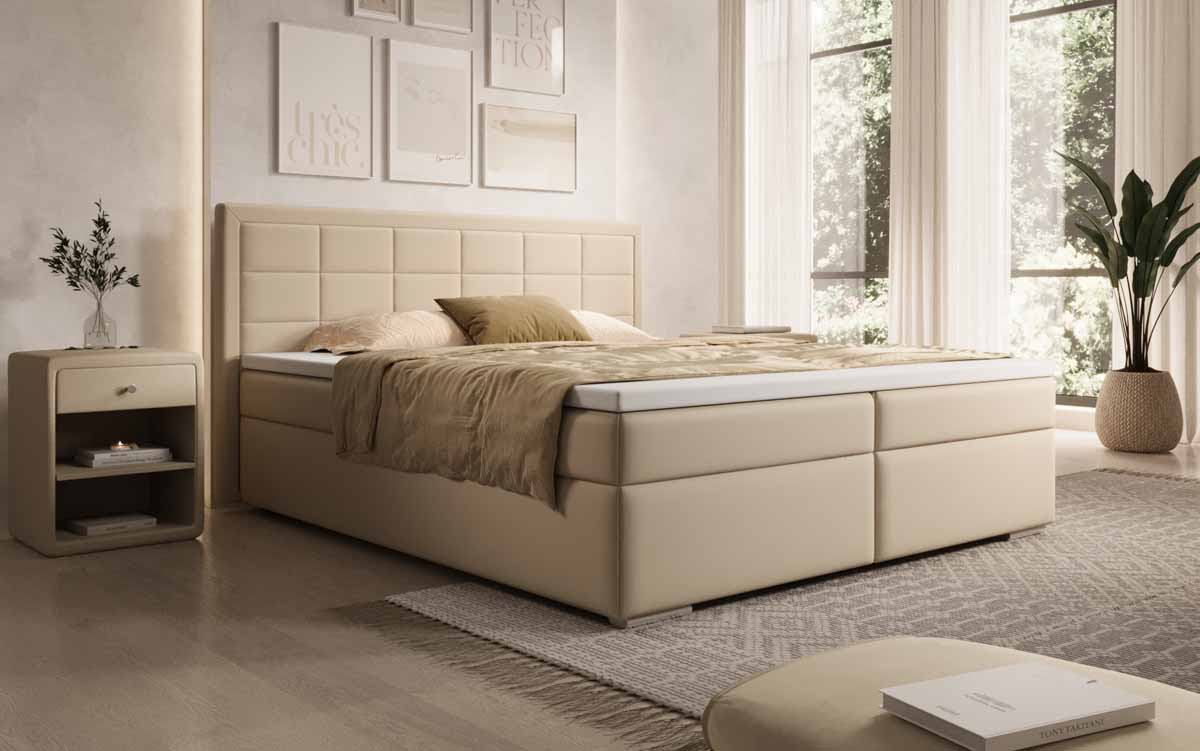 Boxspringbett Athina Kunstleder mit Stauraum - Luxusbetten24