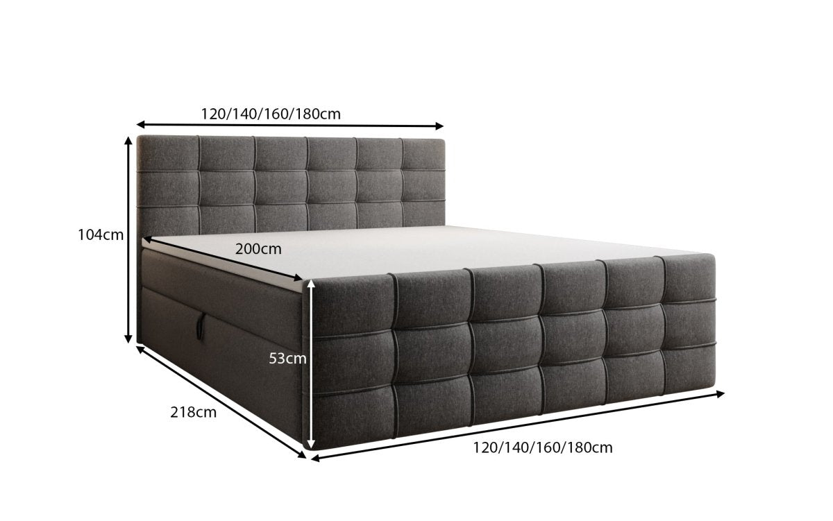 Boxspringbett Luxor Kunstleder mit Stauraum - Luxusbetten24