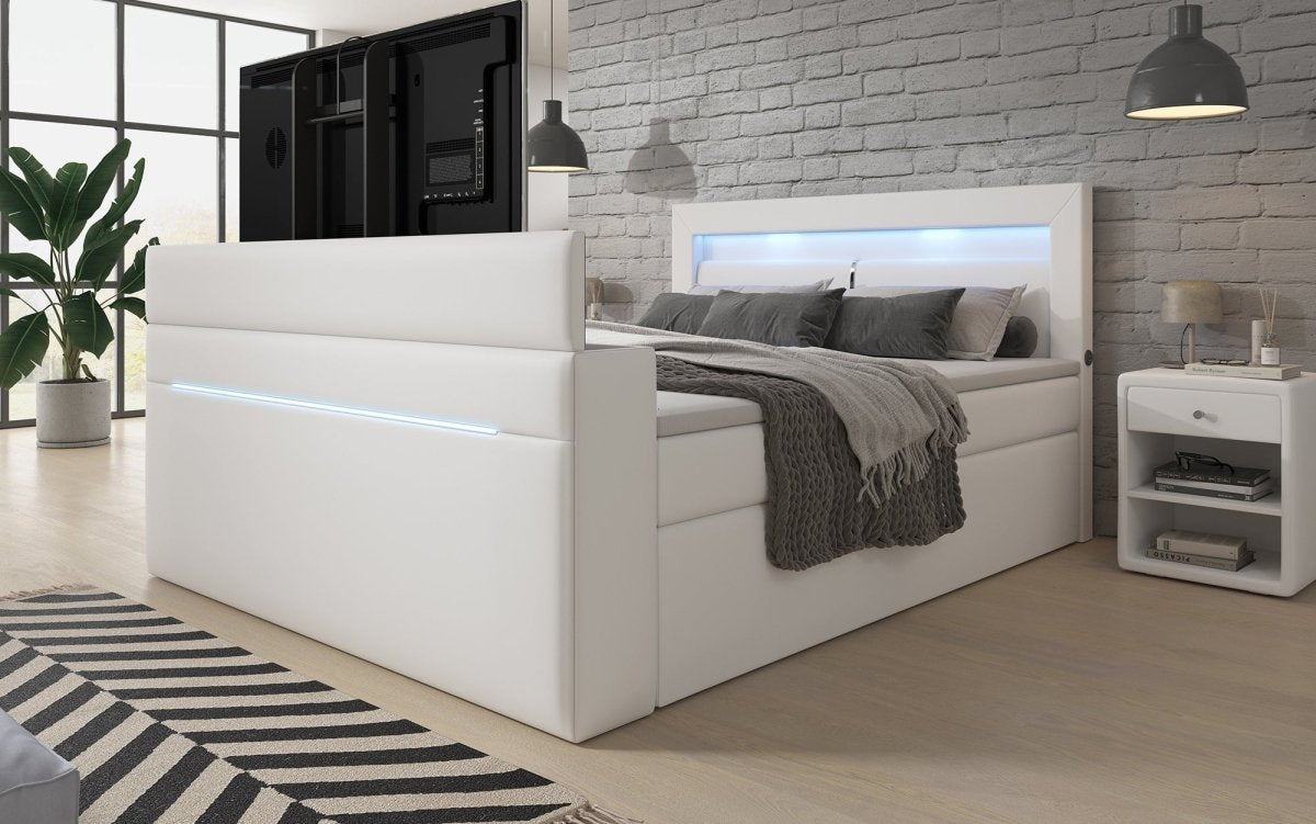 Boxspringbett Repos mit TV Lift, USB und LED - Luxusbetten24