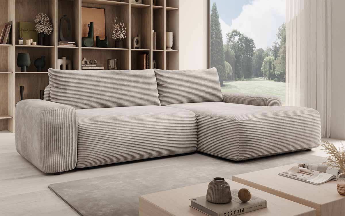 Designer Sofa Luma mit Stauraum und Schlaffunktion - Luxusbetten24