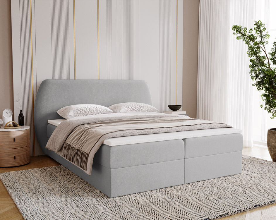 Boxspringbett Pure in Samt mit Stauraum