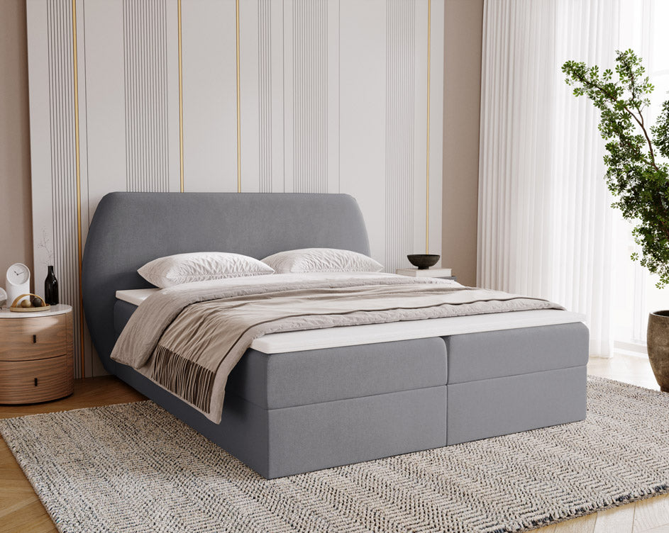 Boxspringbed Pure in fluweel met opbergruimte