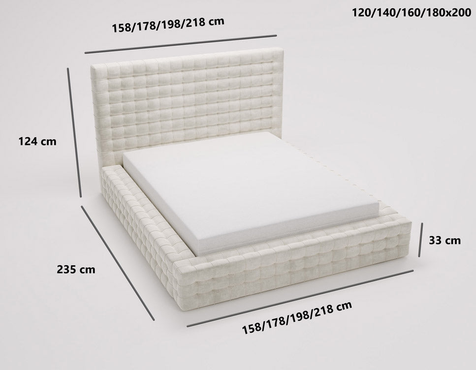 Designer Polsterbett Cloud in Samt mit Stauraum