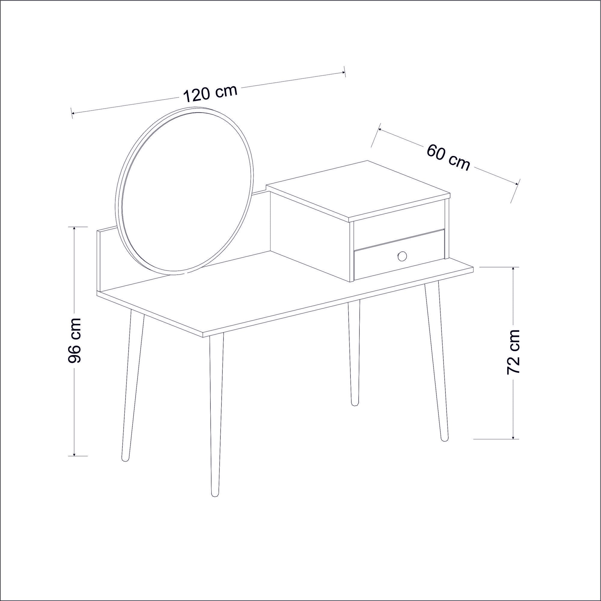 Design kaptafel Angel inclusief spiegel