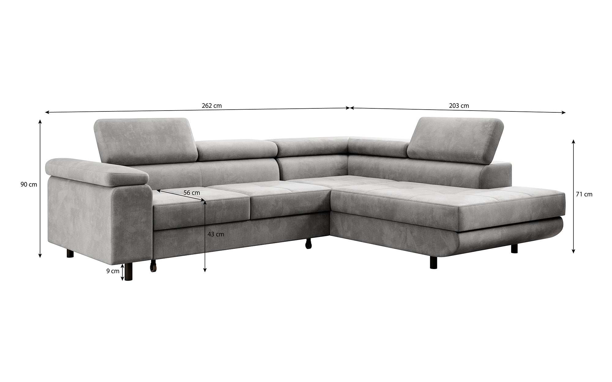 Designer Sofa Costa mit Schlaf - und Klappfunktion aus Samt