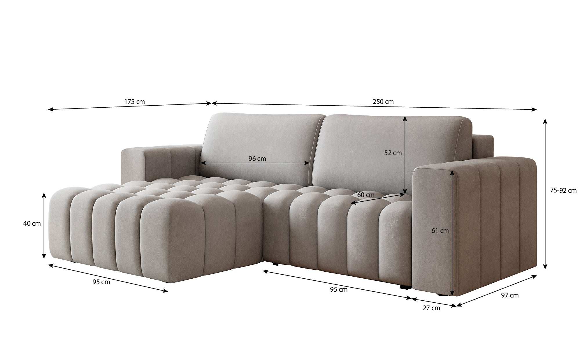 Designer Sofa Tirina mit Schlaffunktion