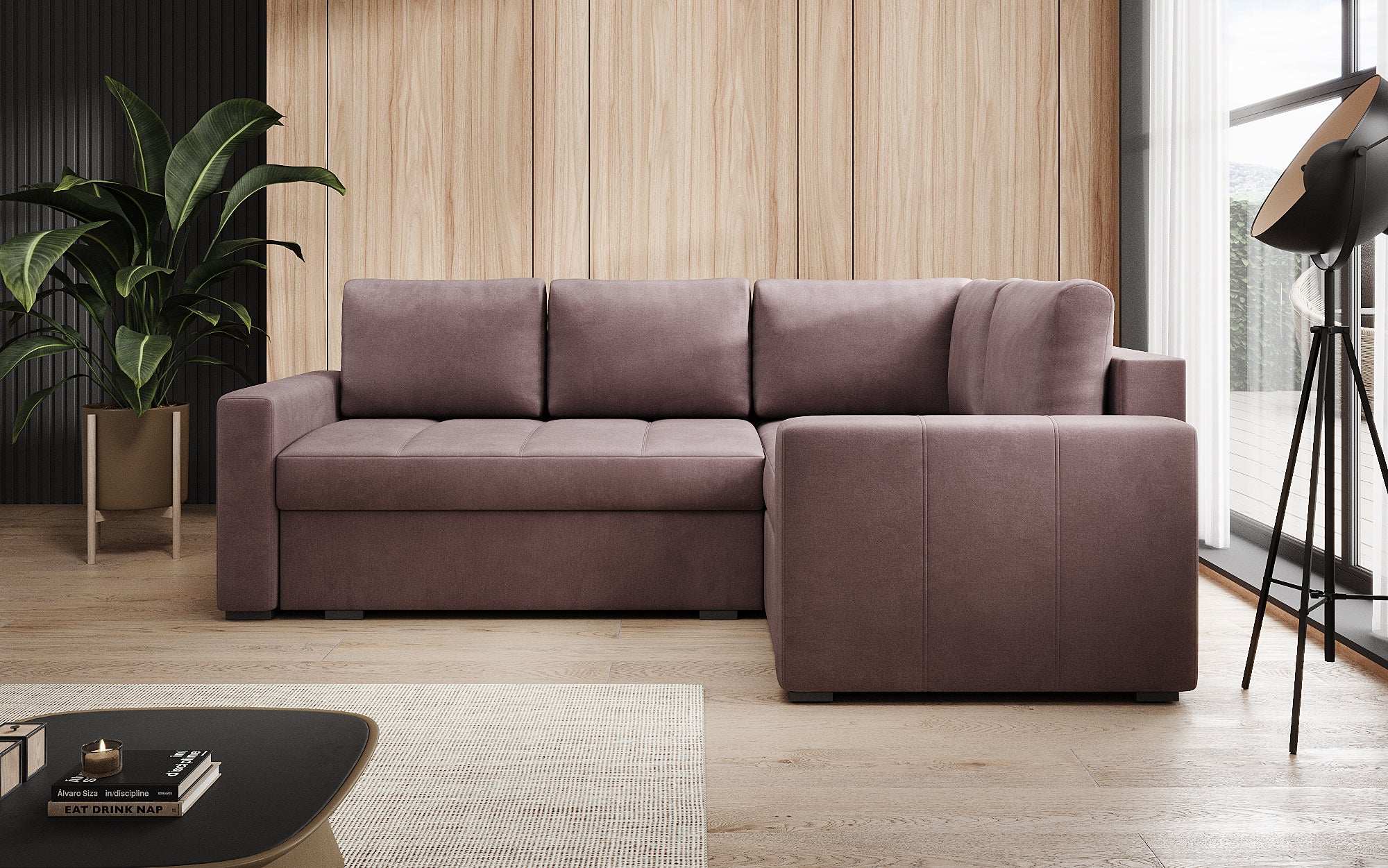 Designer Sofa Cortino mit Schlaffunktion und Stauraum