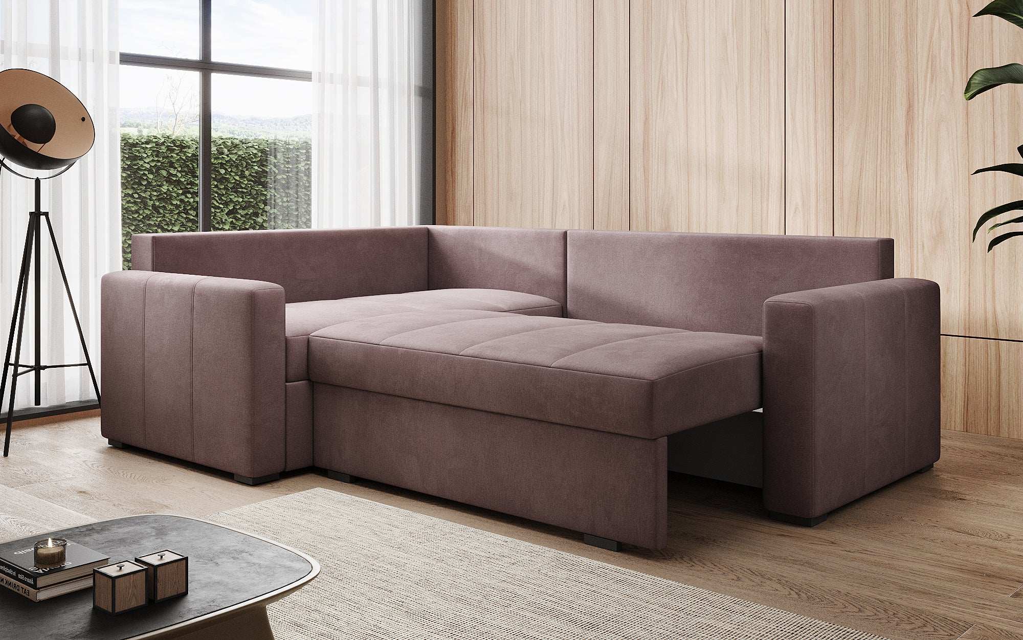 Designer Sofa Cortino mit Schlaffunktion und Stauraum