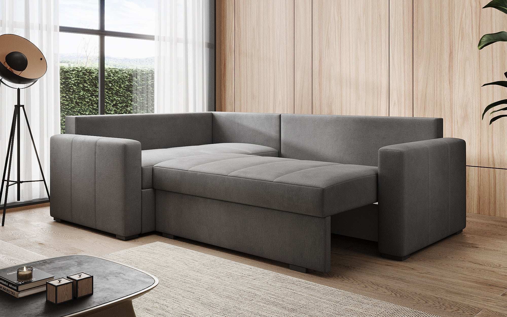 Designer Sofa Cortino mit Schlaffunktion und Stauraum