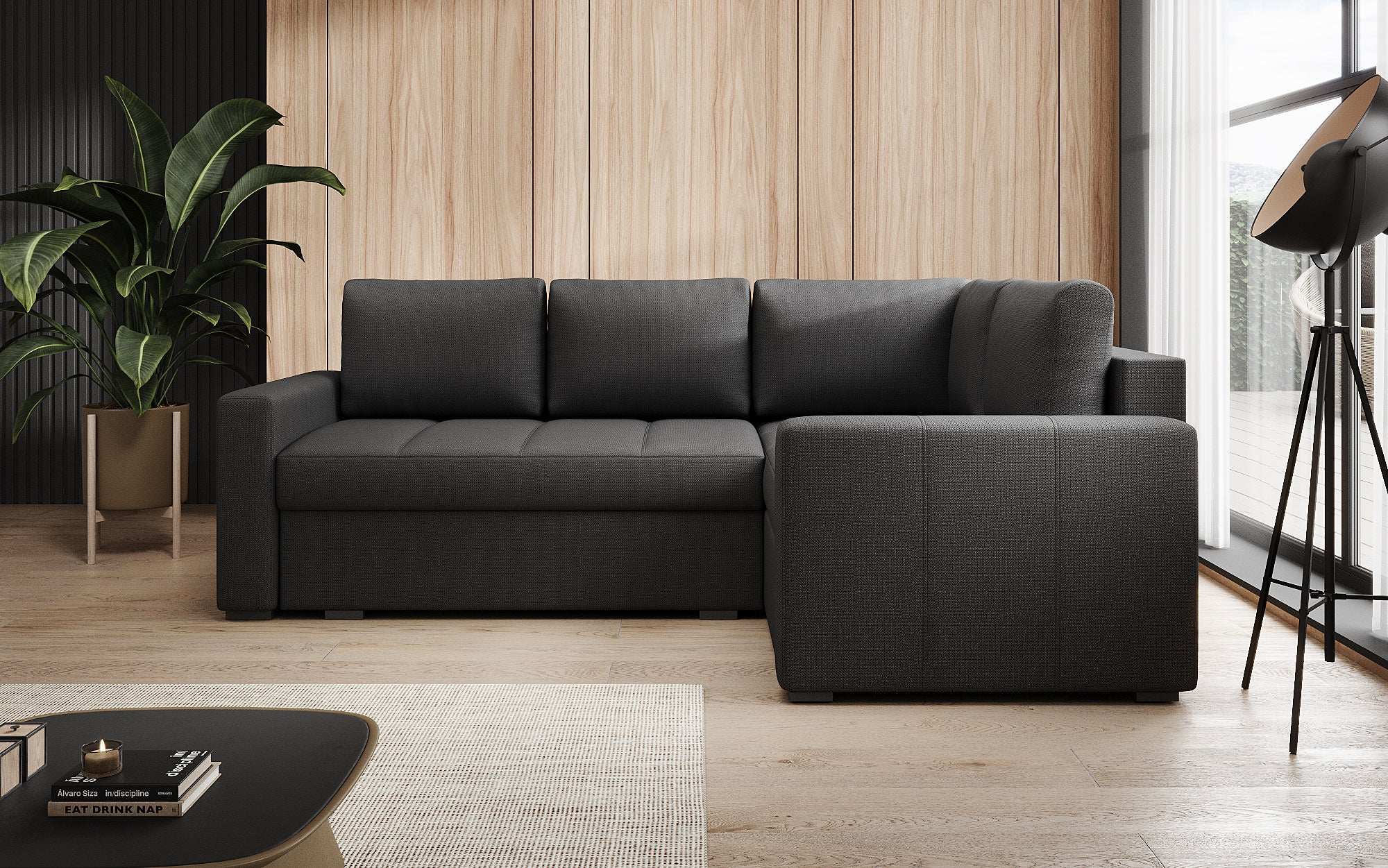 Designer Sofa Cortino mit Schlaffunktion und Stauraum