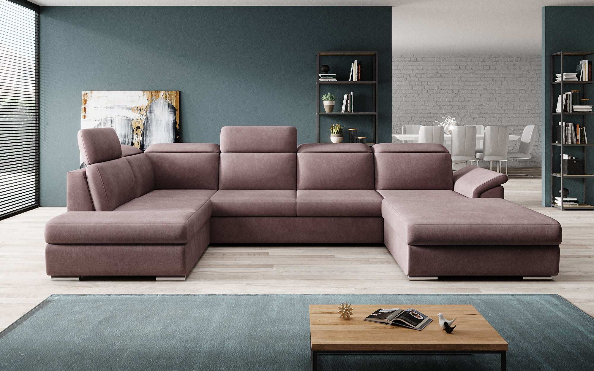 Designer Sofa Emiliano mit Schlaf- und Klappfunktion