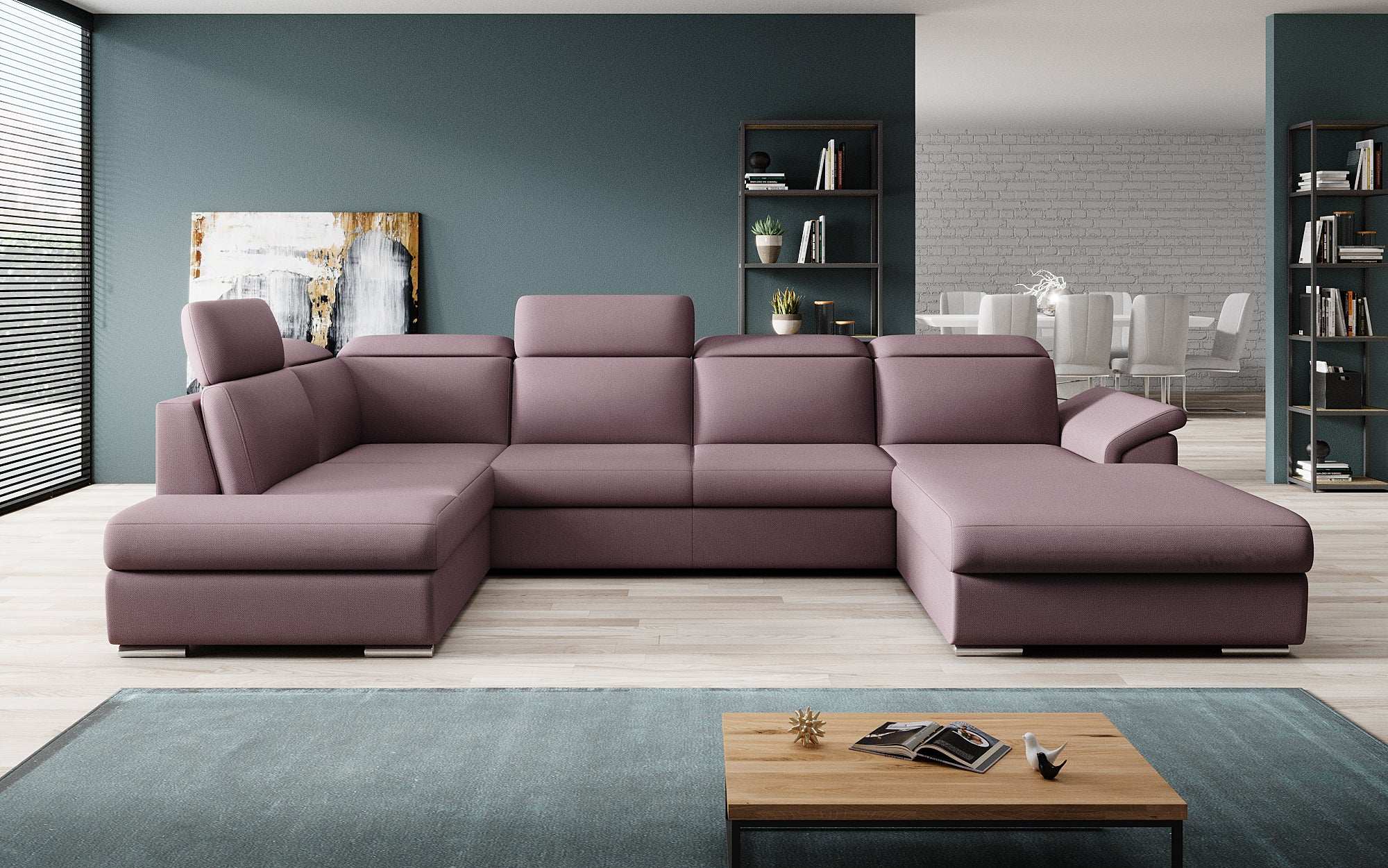 Designer Sofa Emiliano mit Schlaf- und Klappfunktion