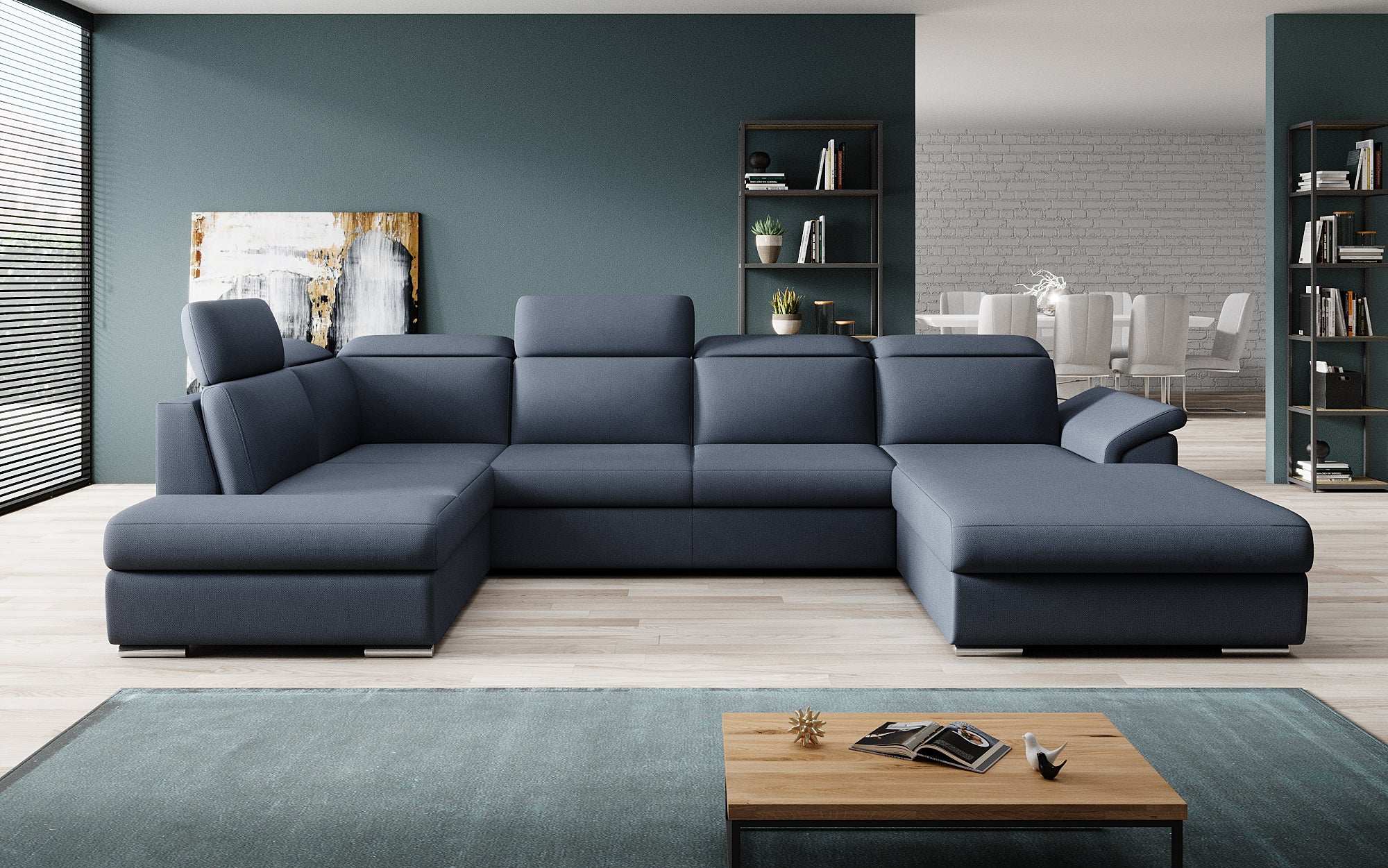 Designer Sofa Emiliano mit Schlaf- und Klappfunktion