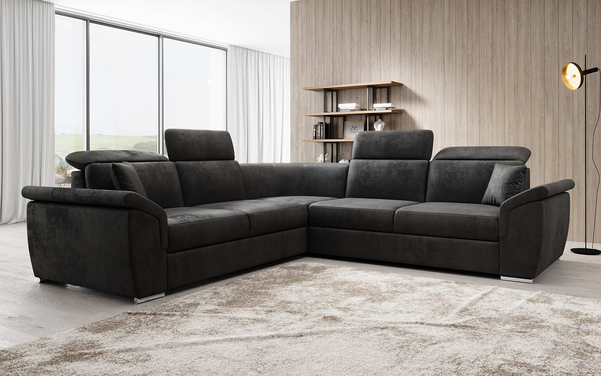 Designer Sofa Fernando mit Schlaffunktion und Stauraum