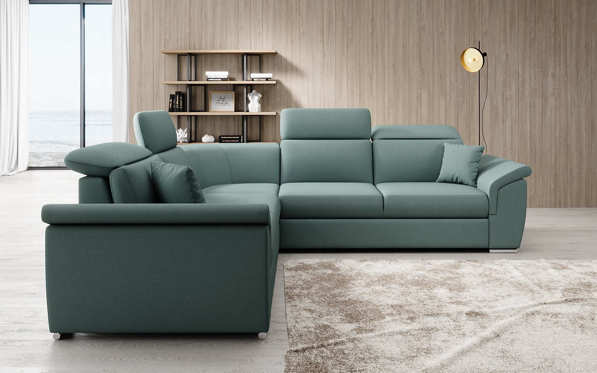 Designer Sofa Fernando mit Schlaffunktion und Stauraum