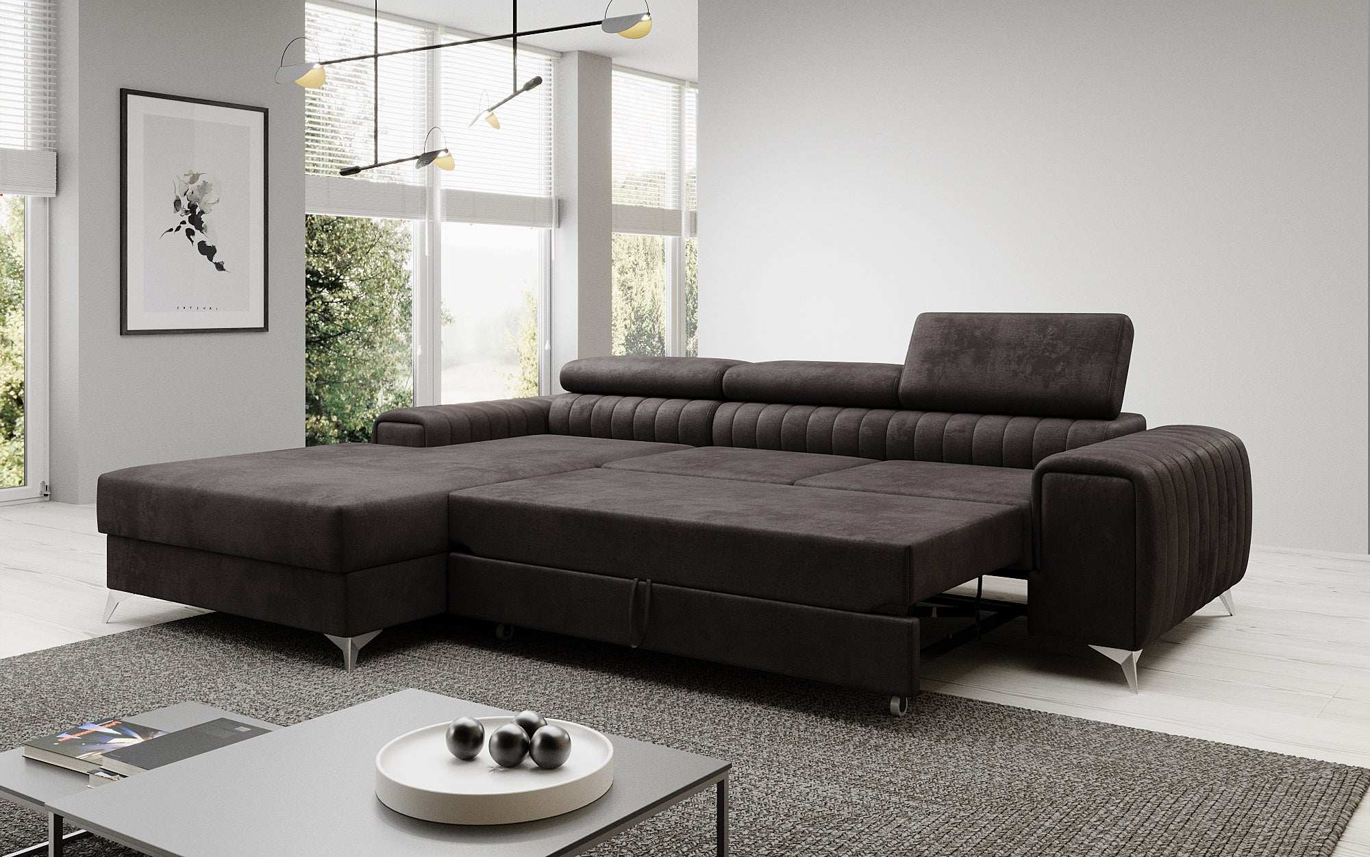 Designer Sofa Melinda mit Schlaf- und Klappfunktion