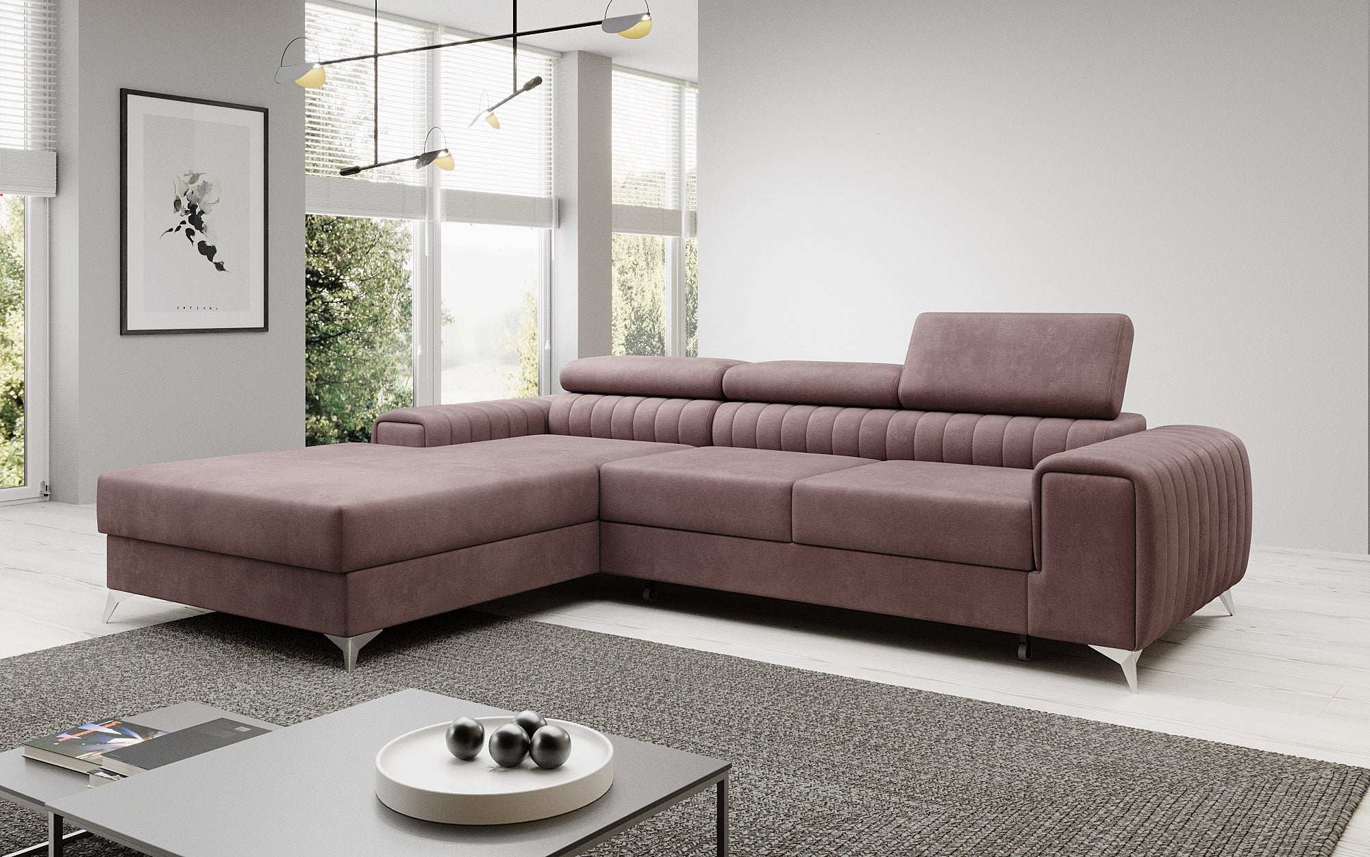 Designer Sofa Melinda mit Schlaf- und Klappfunktion