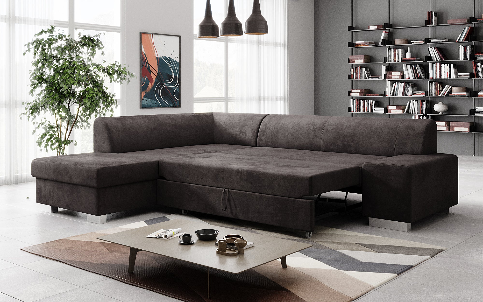 Designer Sofa Pina mit Schlaf- und Klappfunktion