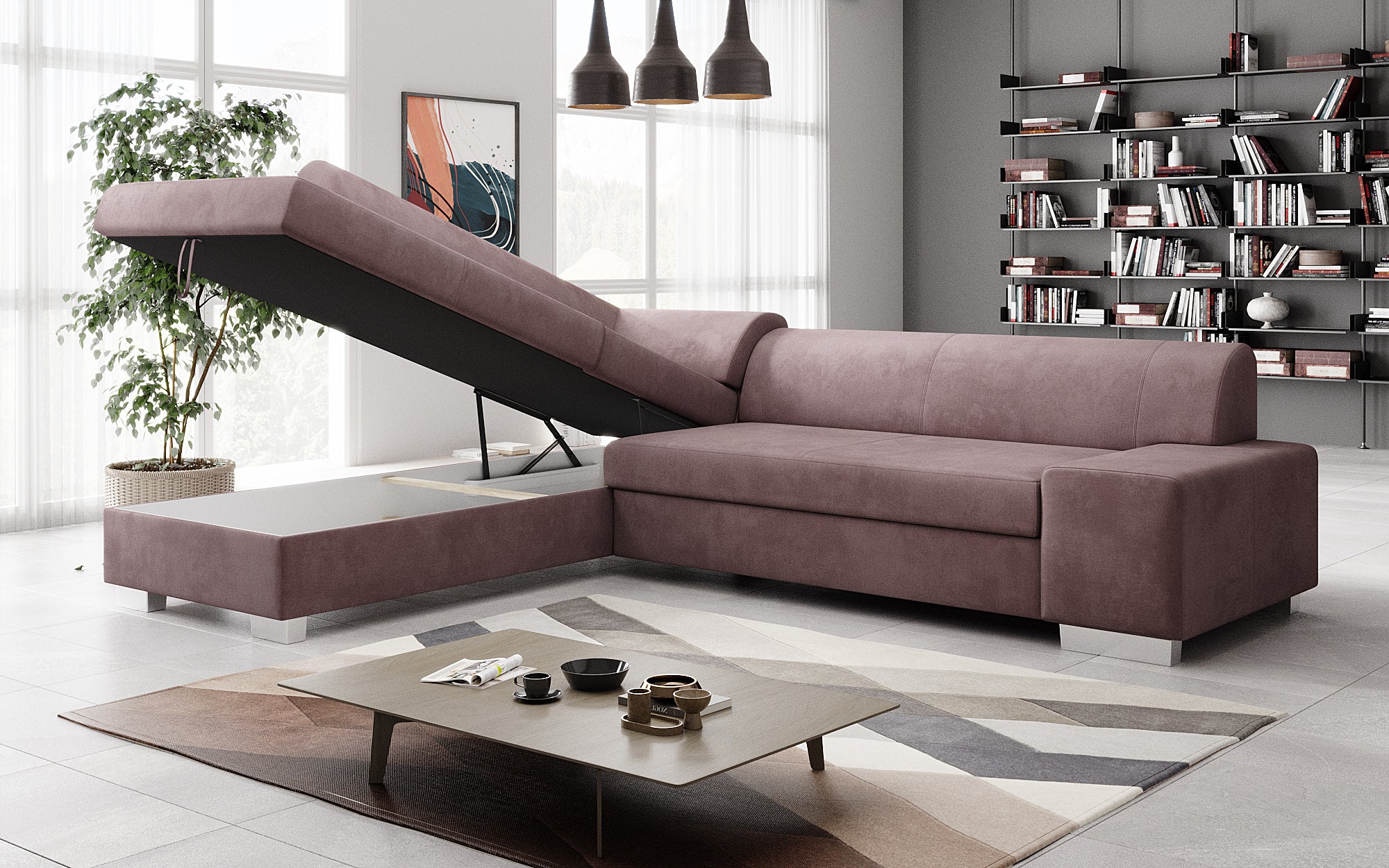 Designer Sofa Pina mit Schlaf- und Klappfunktion