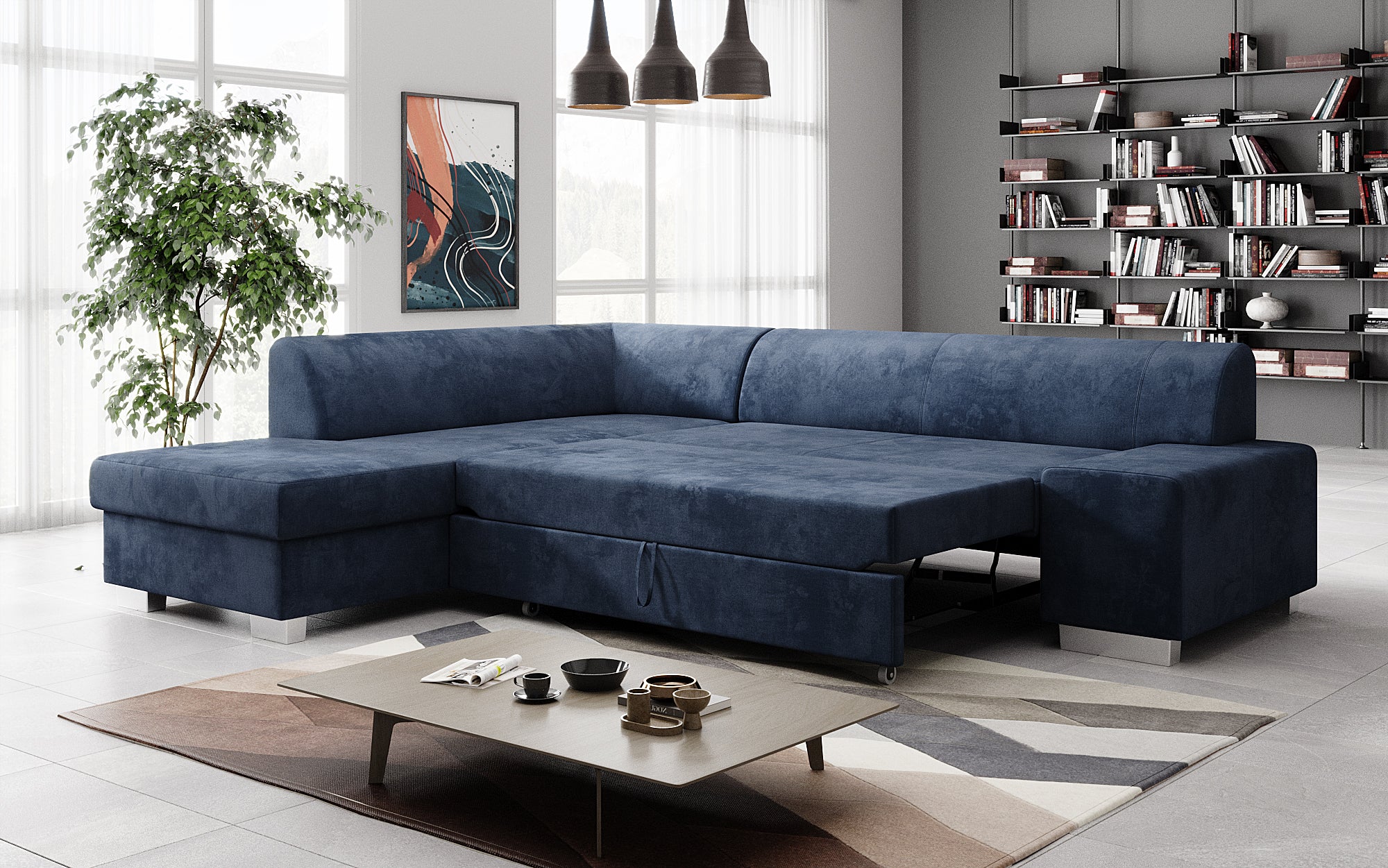 Designer Sofa Pina mit Schlaf- und Klappfunktion