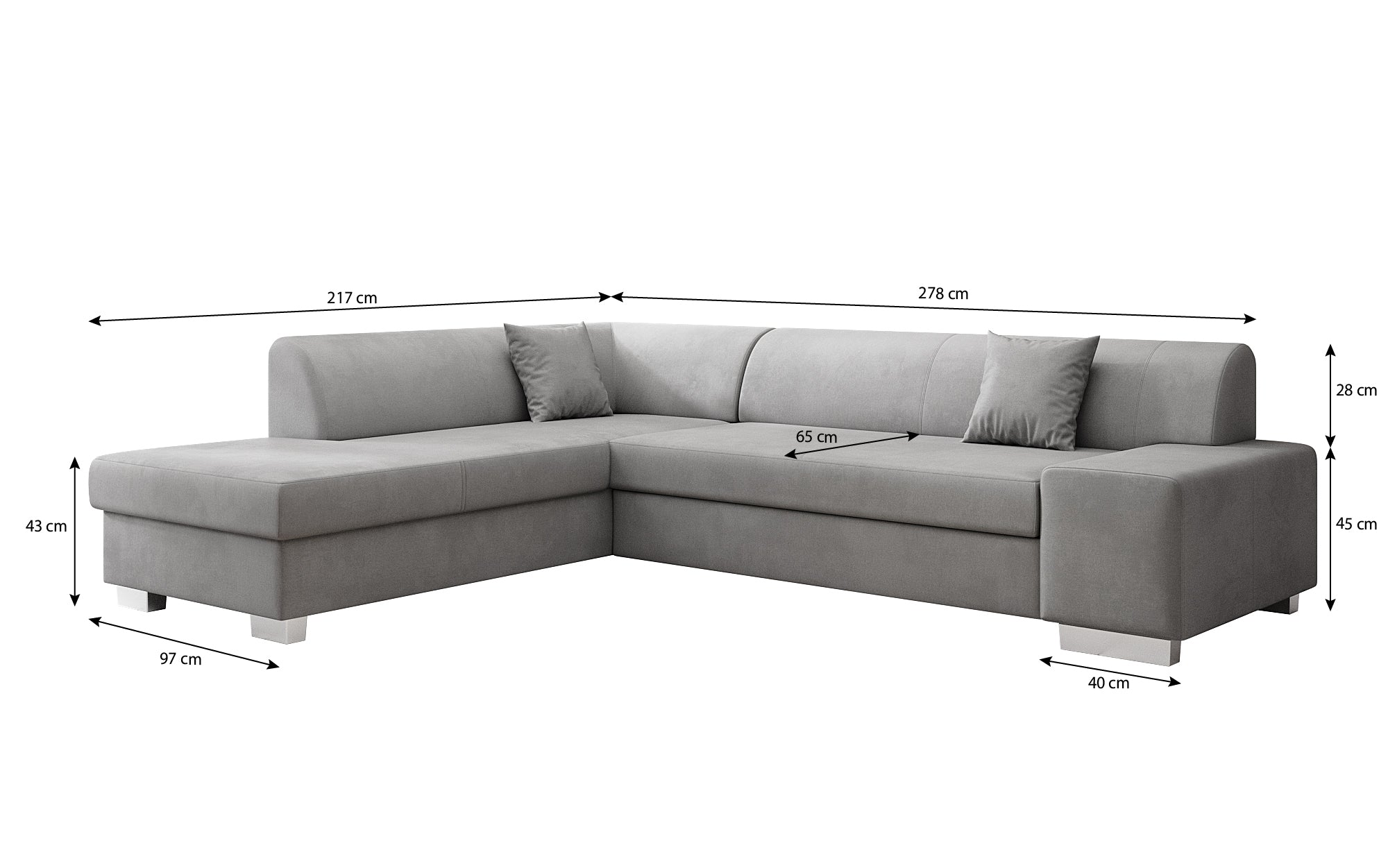 Designer Sofa Pina mit Schlaf- und Klappfunktion