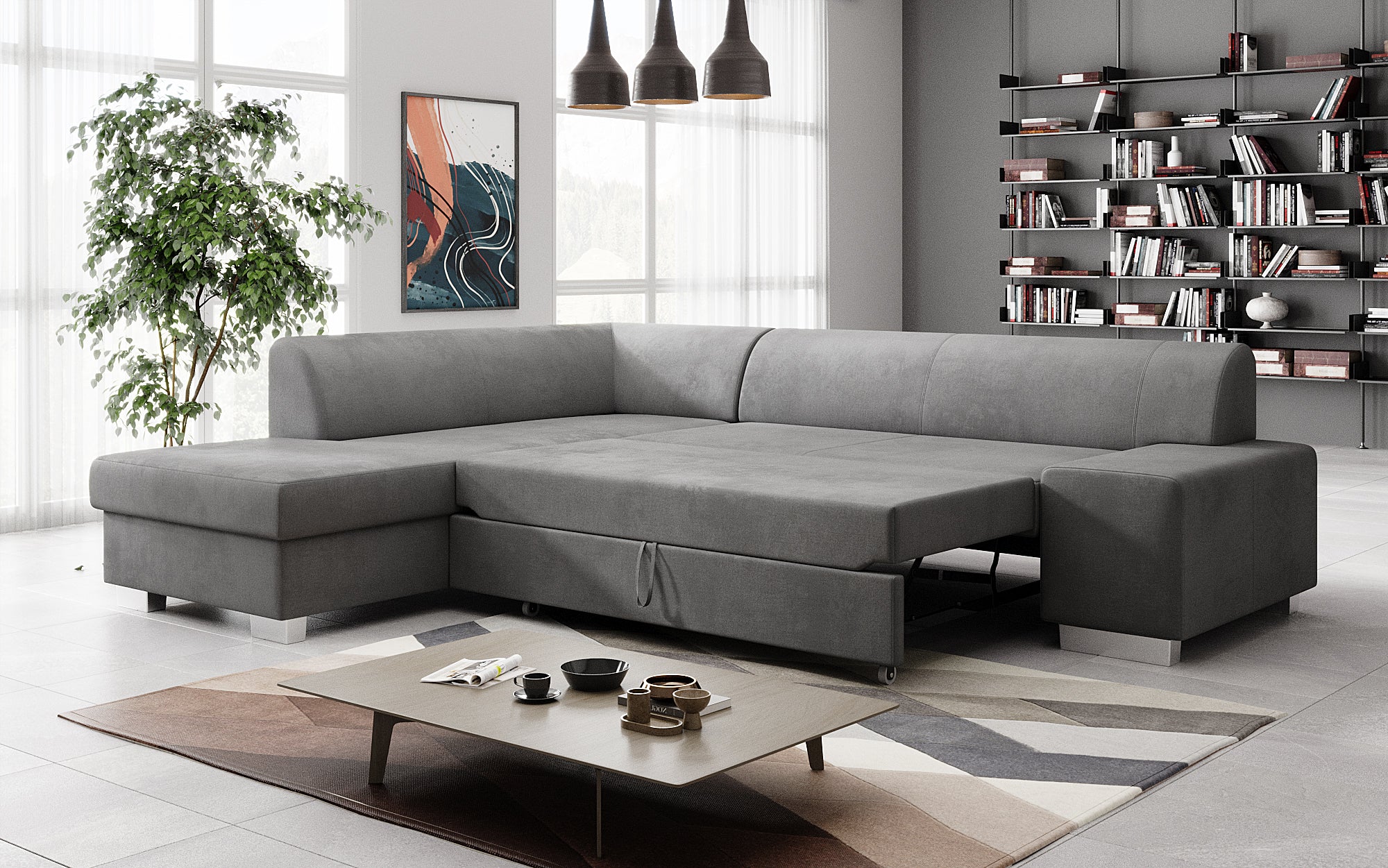 Designer Sofa Pina mit Schlaf- und Klappfunktion