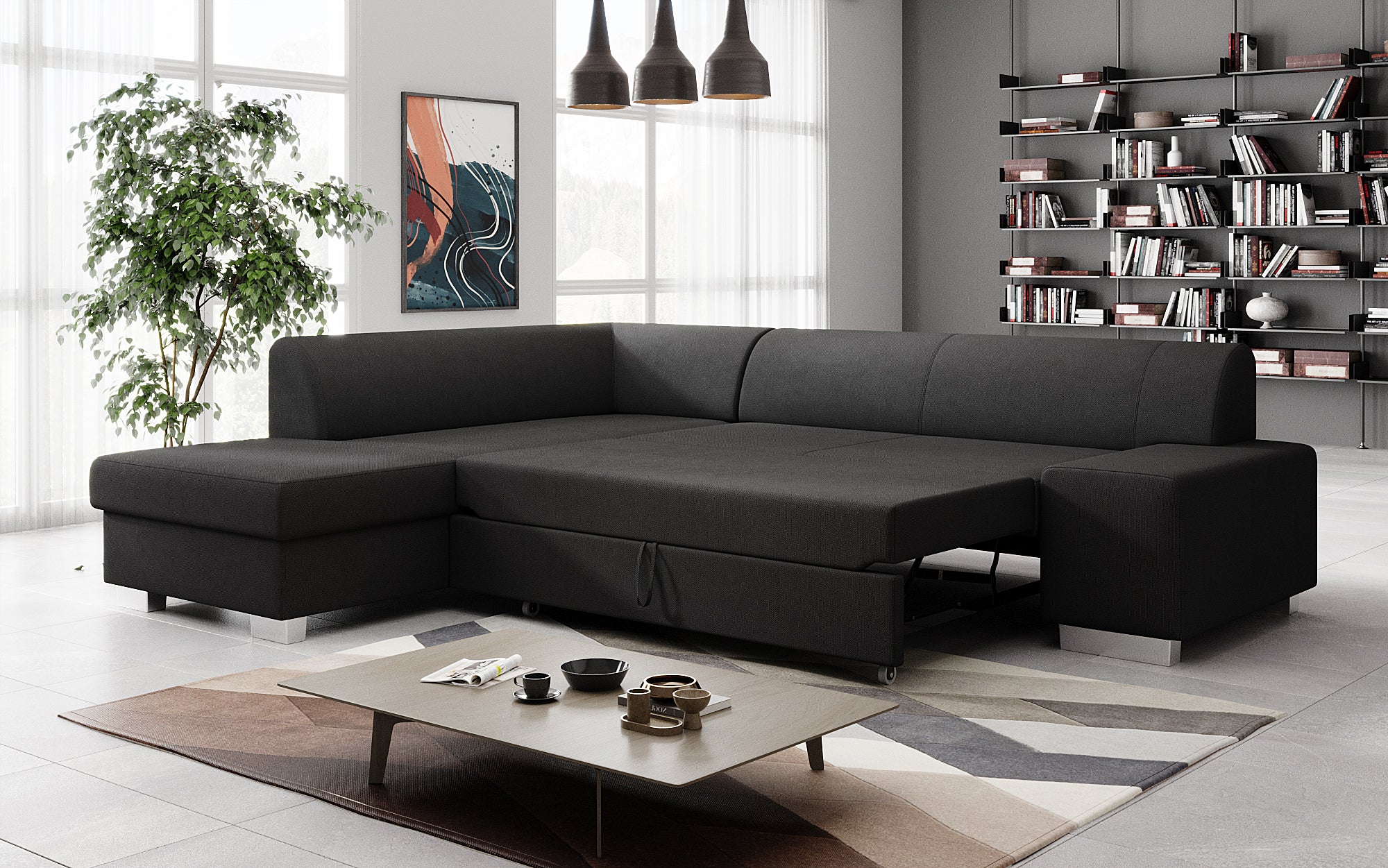 Designer Sofa Pina mit Schlaf- und Klappfunktion