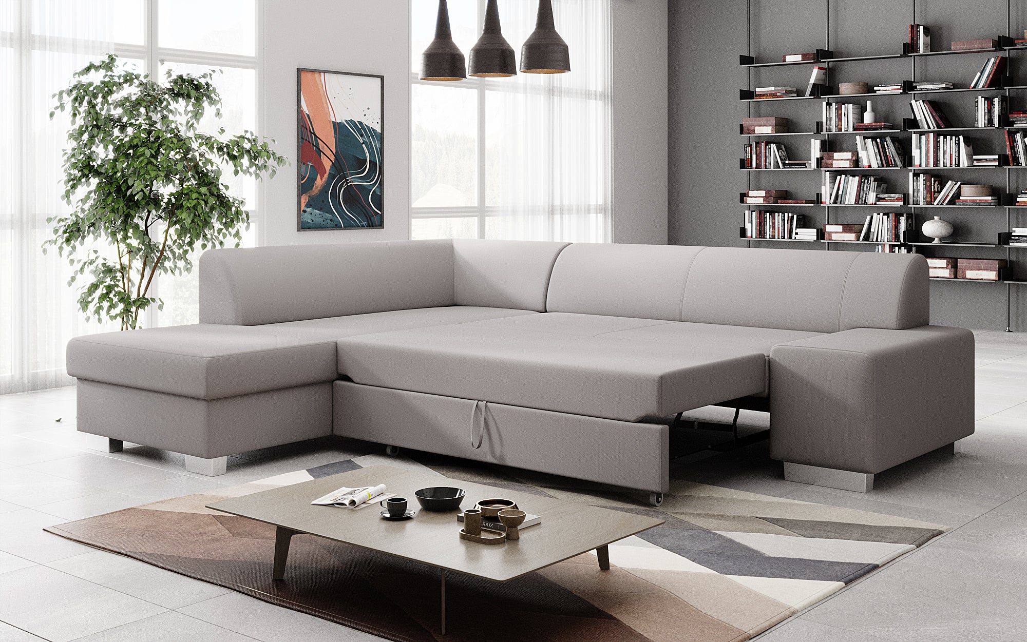 Designer Sofa Pina mit Schlaf- und Klappfunktion