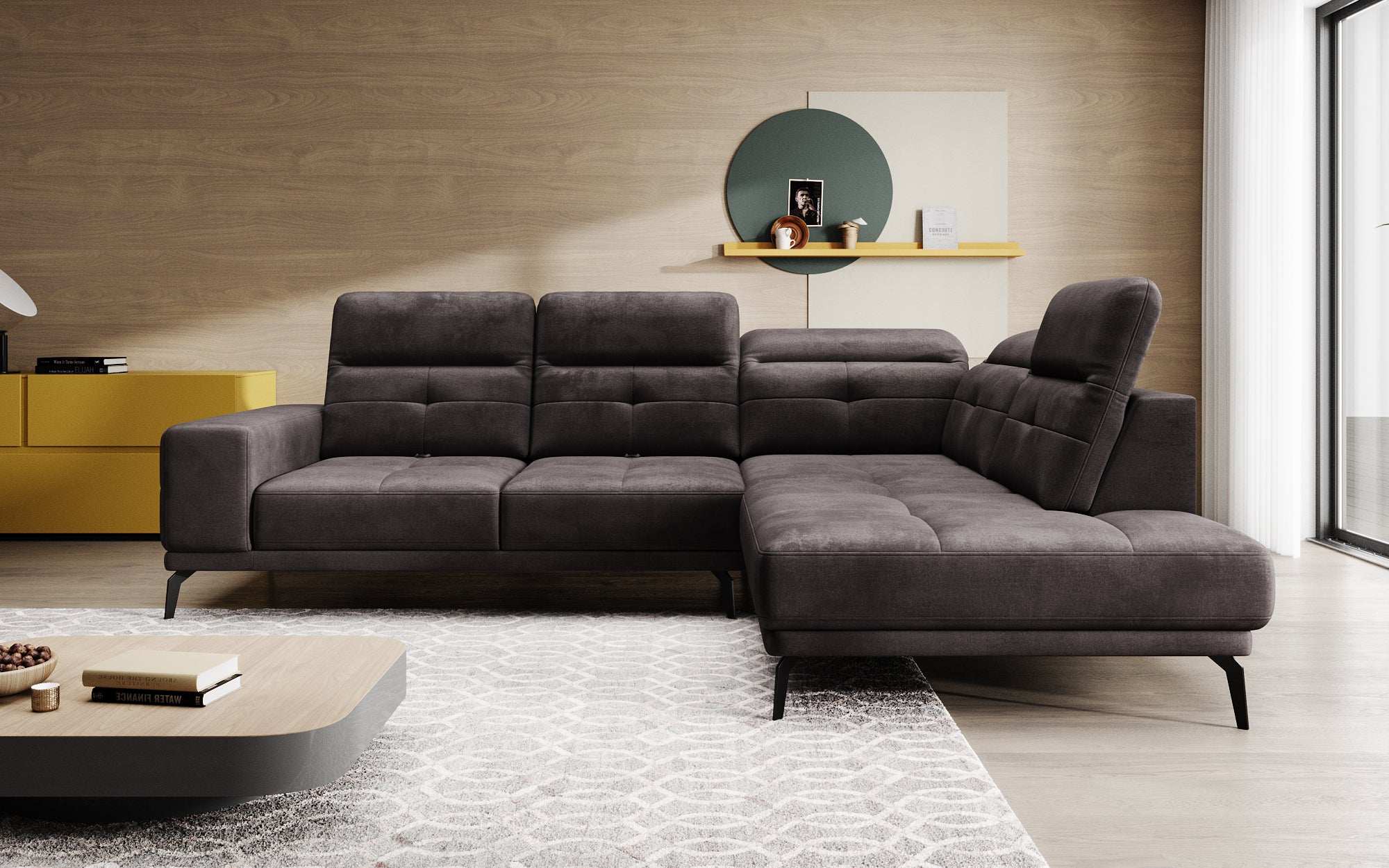 Designer Sofa Isabella mit verstellbarer Kopf- und Rückenlehne