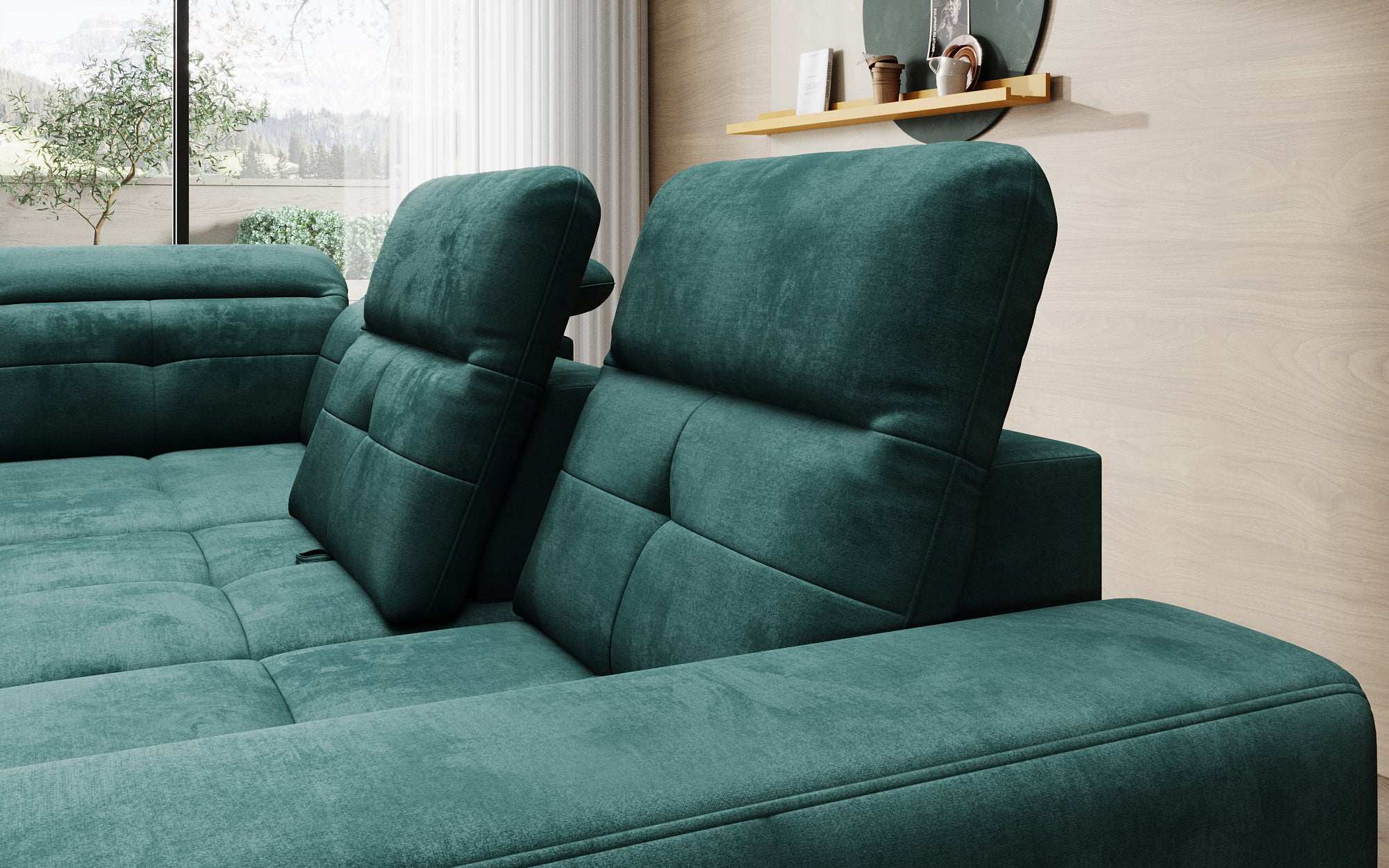 Designer Sofa Isabella mit verstellbarer Kopf- und Rückenlehne