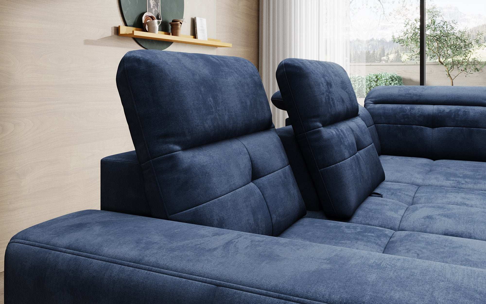 Designer Sofa Isabella mit verstellbarer Kopf- und Rückenlehne