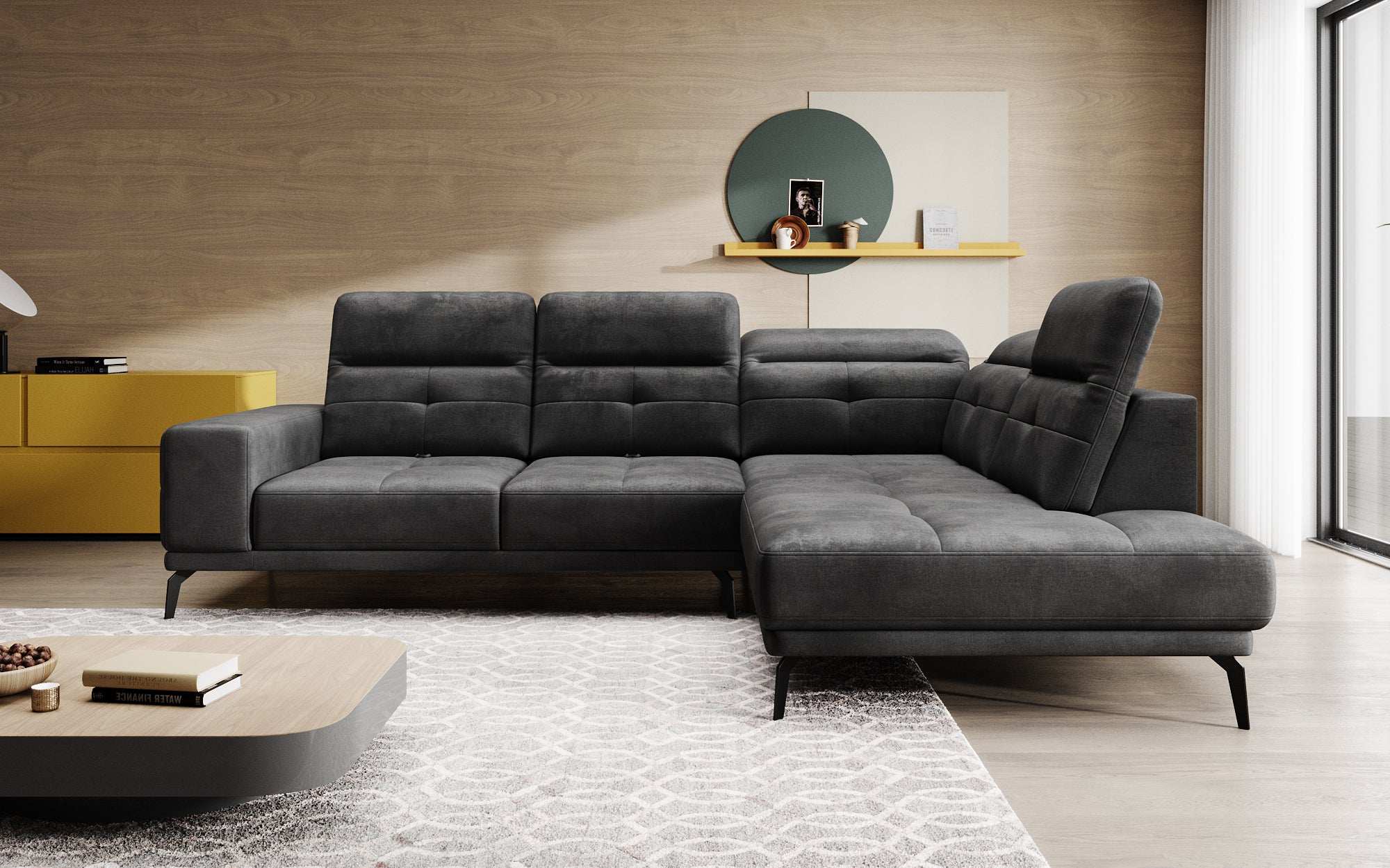 Designer Sofa Isabella mit verstellbarer Kopf- und Rückenlehne