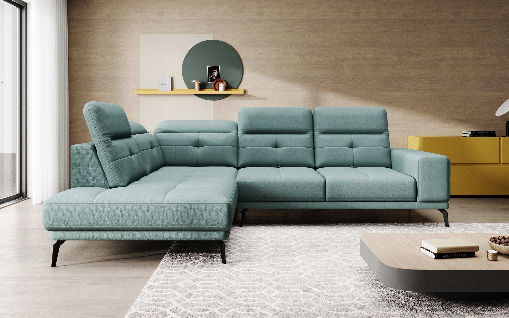 Designer Sofa Isabella mit verstellbarer Kopf- und Rückenlehne