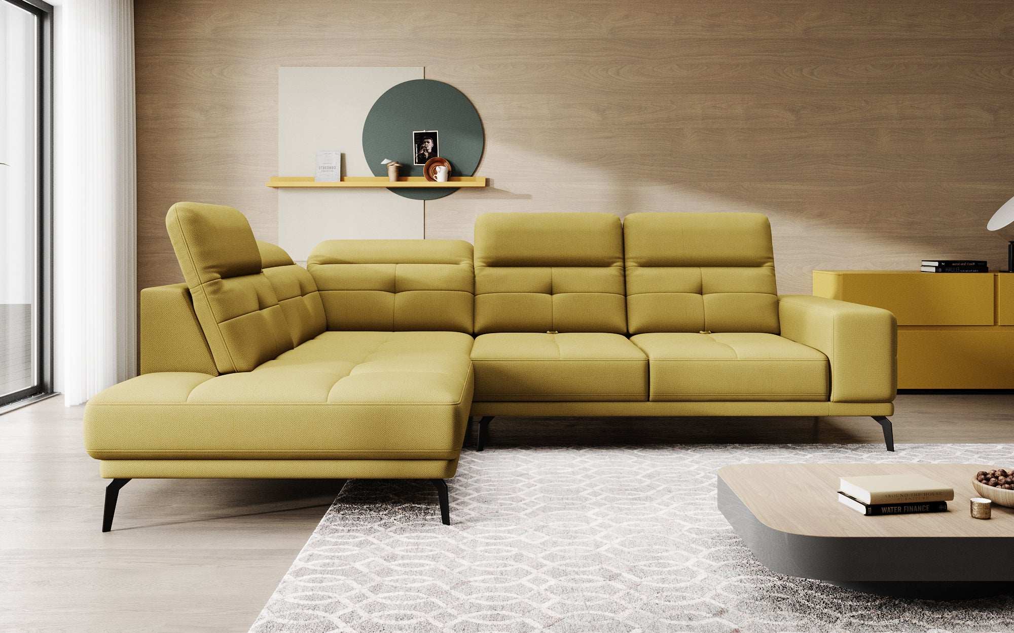 Designer Sofa Isabella mit verstellbarer Kopf- und Rückenlehne