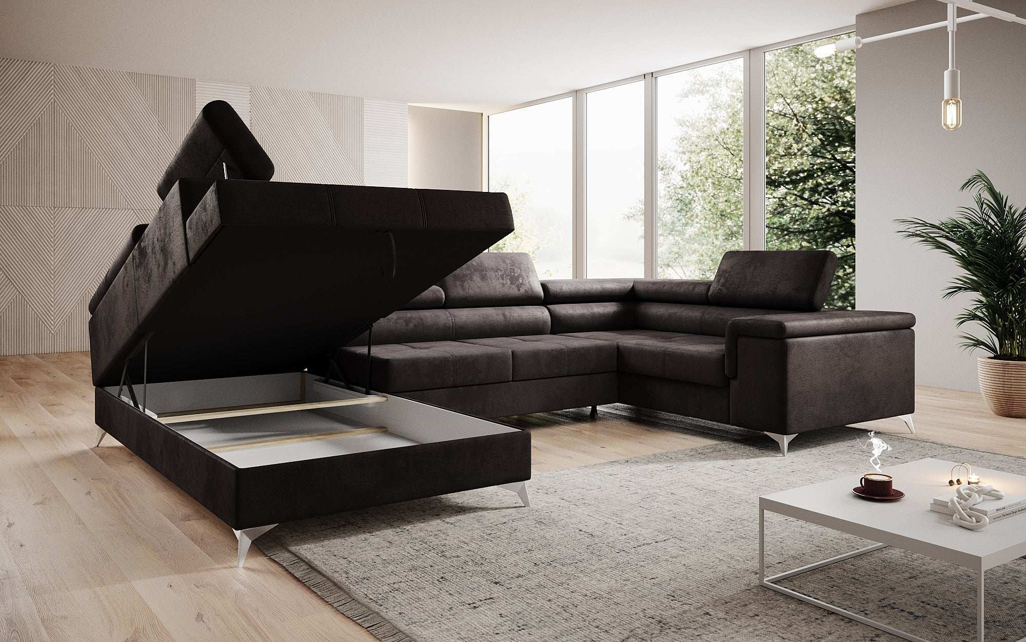 Designer Sofa Torino mit Schlaf- und Klappfunktion