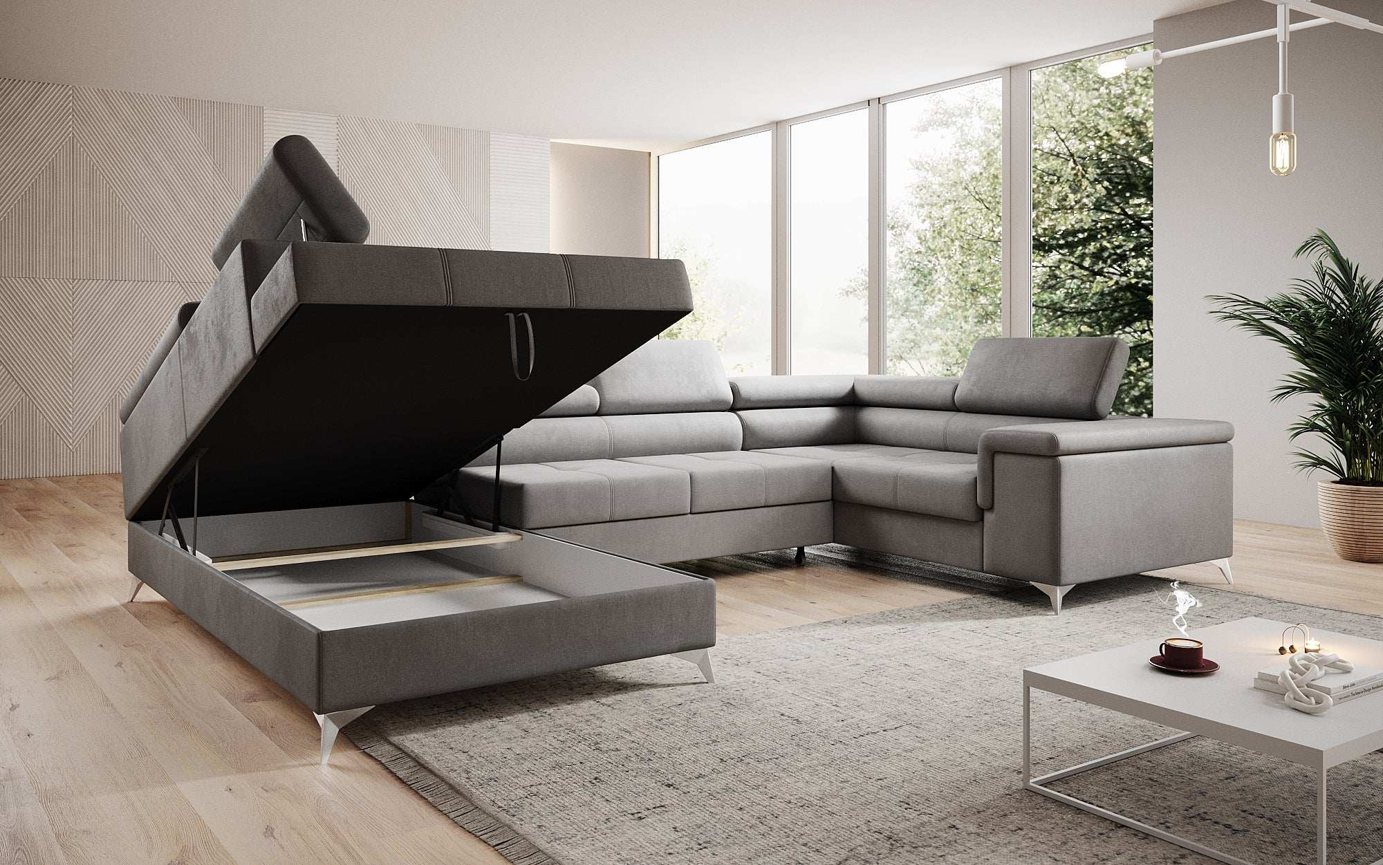 Designer Sofa Torino mit Schlaf- und Klappfunktion