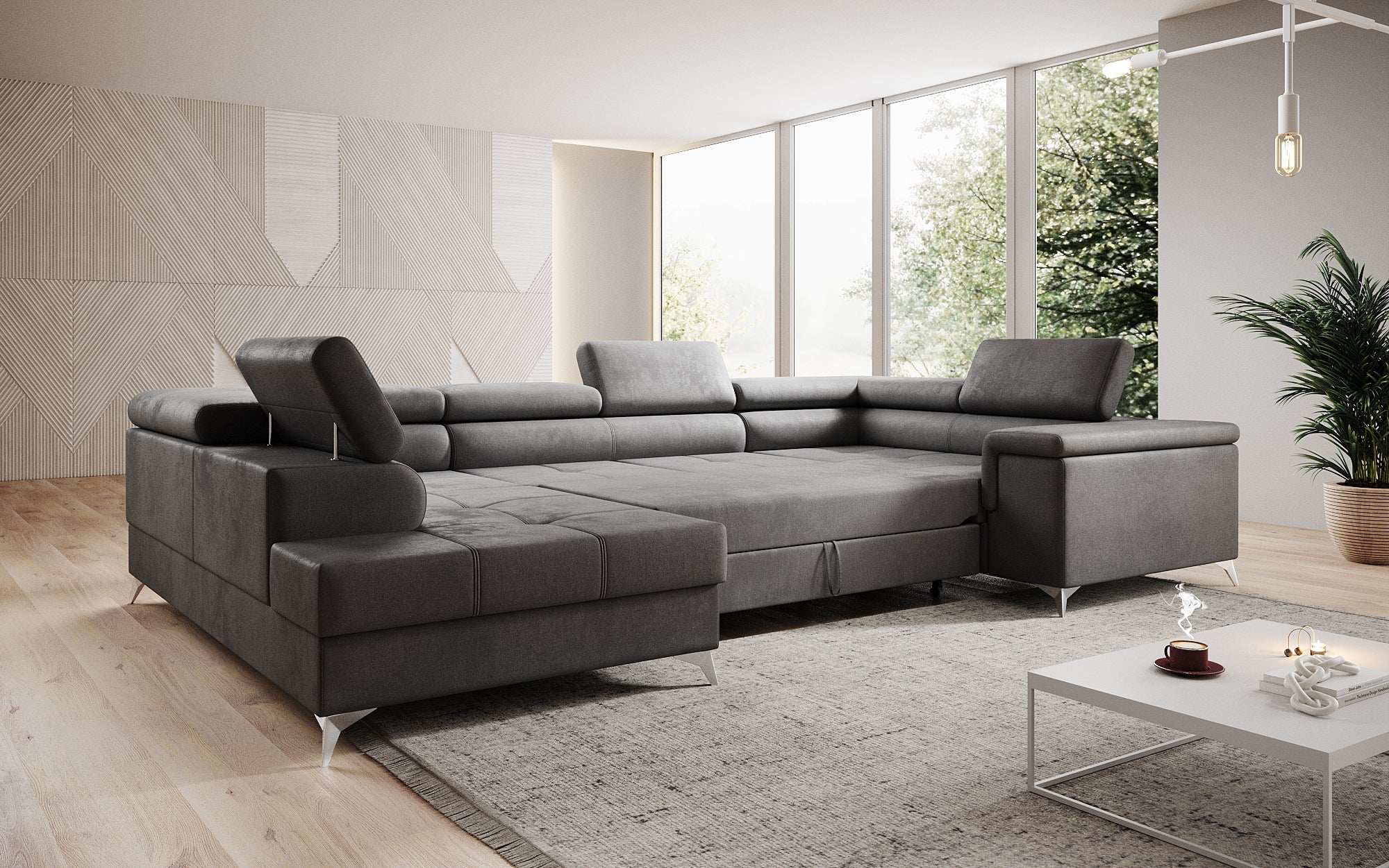 Designer Sofa Torino mit Schlaf- und Klappfunktion