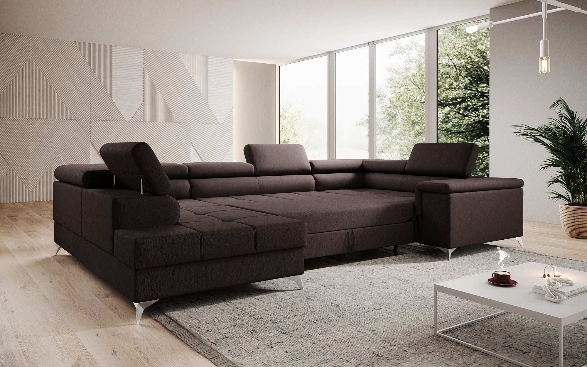 Designer Sofa Torino mit Schlaf- und Klappfunktion