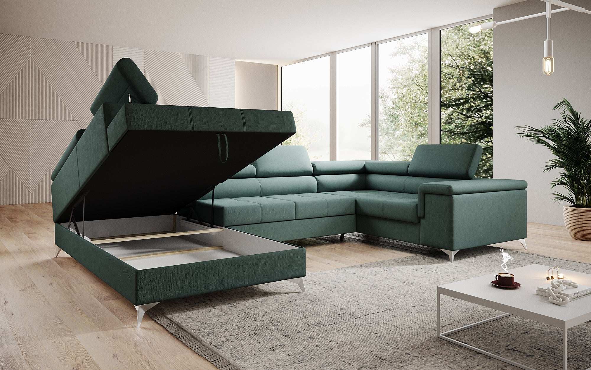 Designer Sofa Torino mit Schlaf- und Klappfunktion