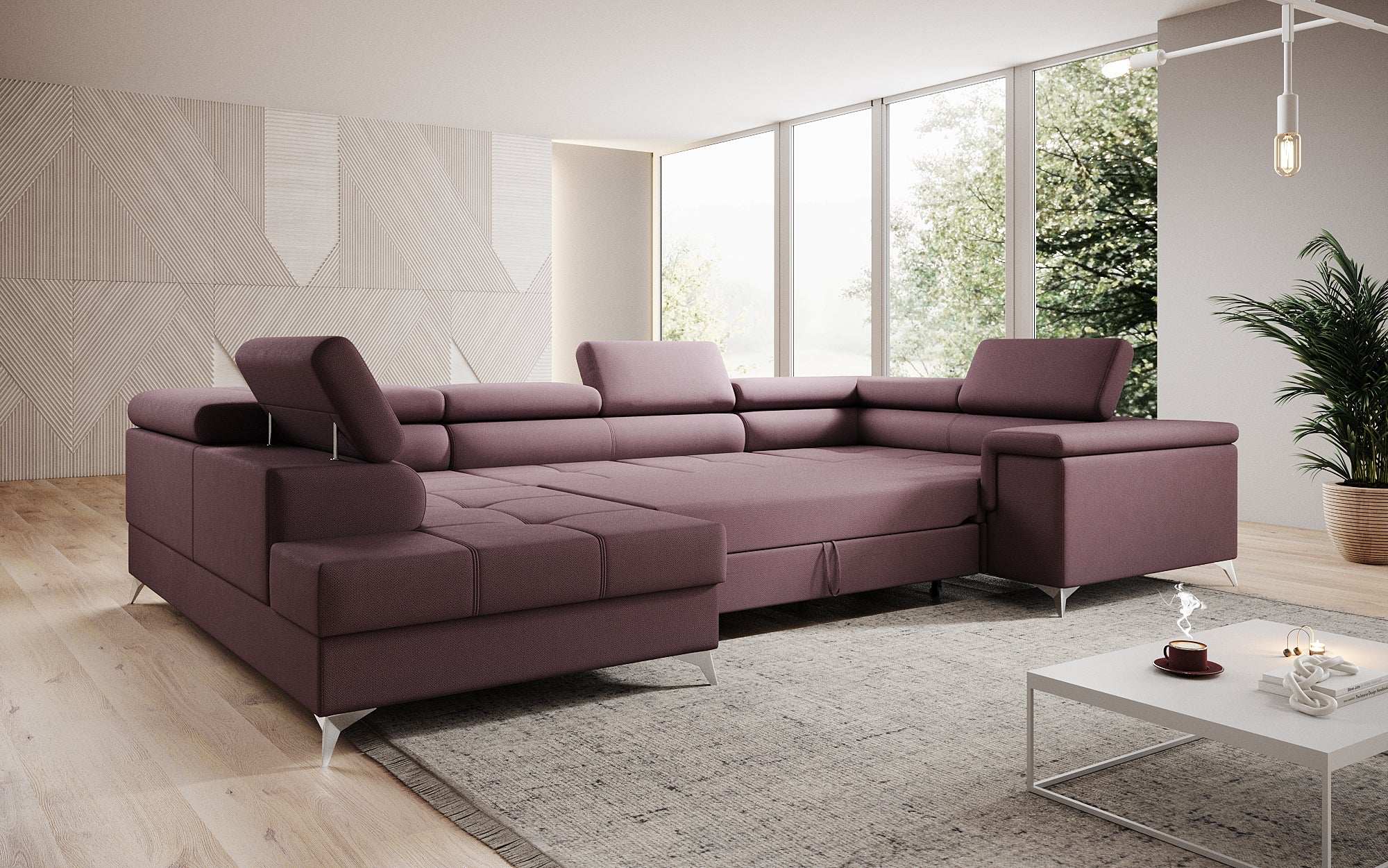 Designer Sofa Torino mit Schlaf- und Klappfunktion