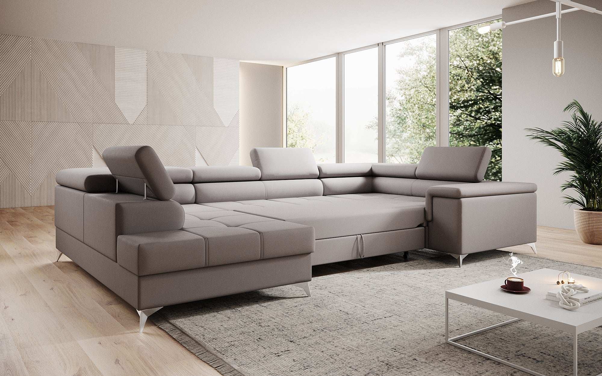 Designer Sofa Torino mit Schlaf- und Klappfunktion