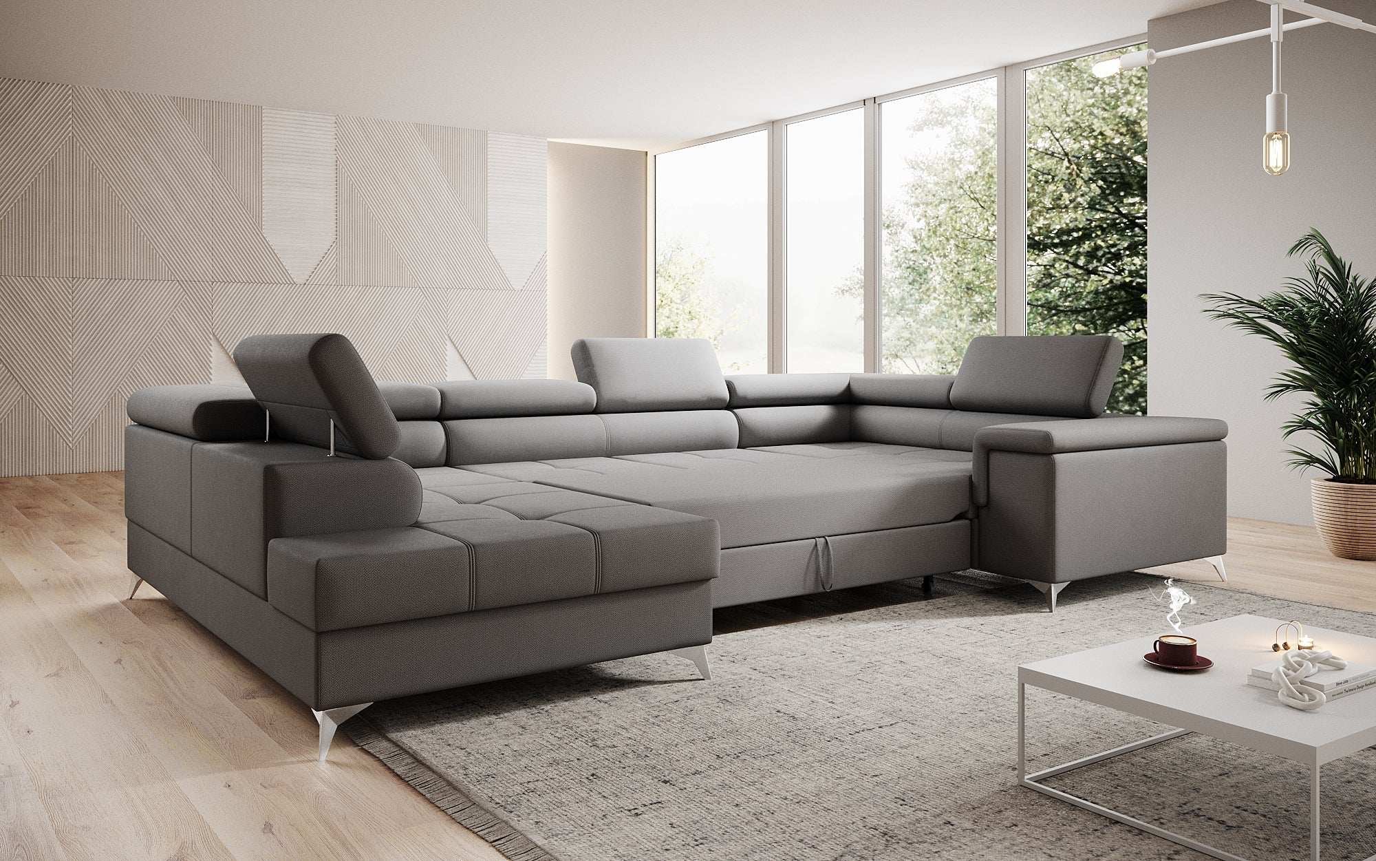 Designer Sofa Torino mit Schlaf- und Klappfunktion