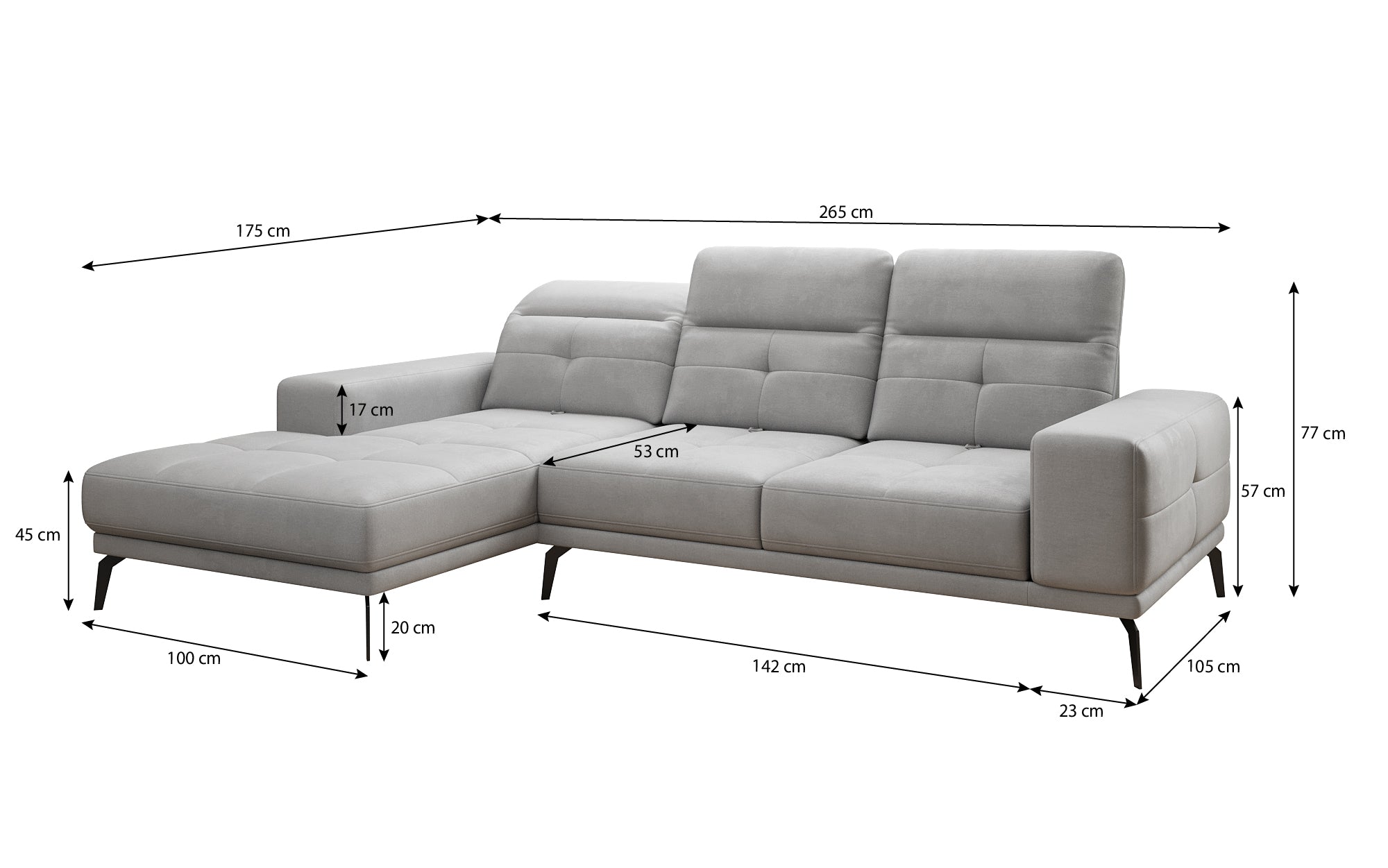 Designer Sofa Terina inkl. Beistellhocker