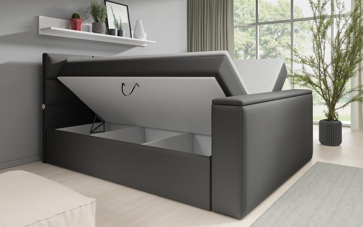 Boxspringbett Carito mit TV Lift, USB und Stauraum - Luxusbetten24