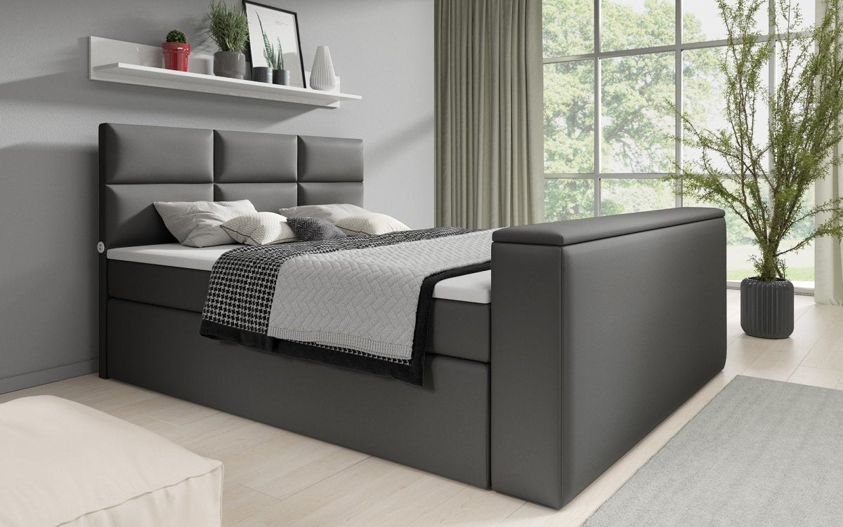 Boxspringbett Carre mit TV Lift, USB und Stauraum - Luxusbetten24