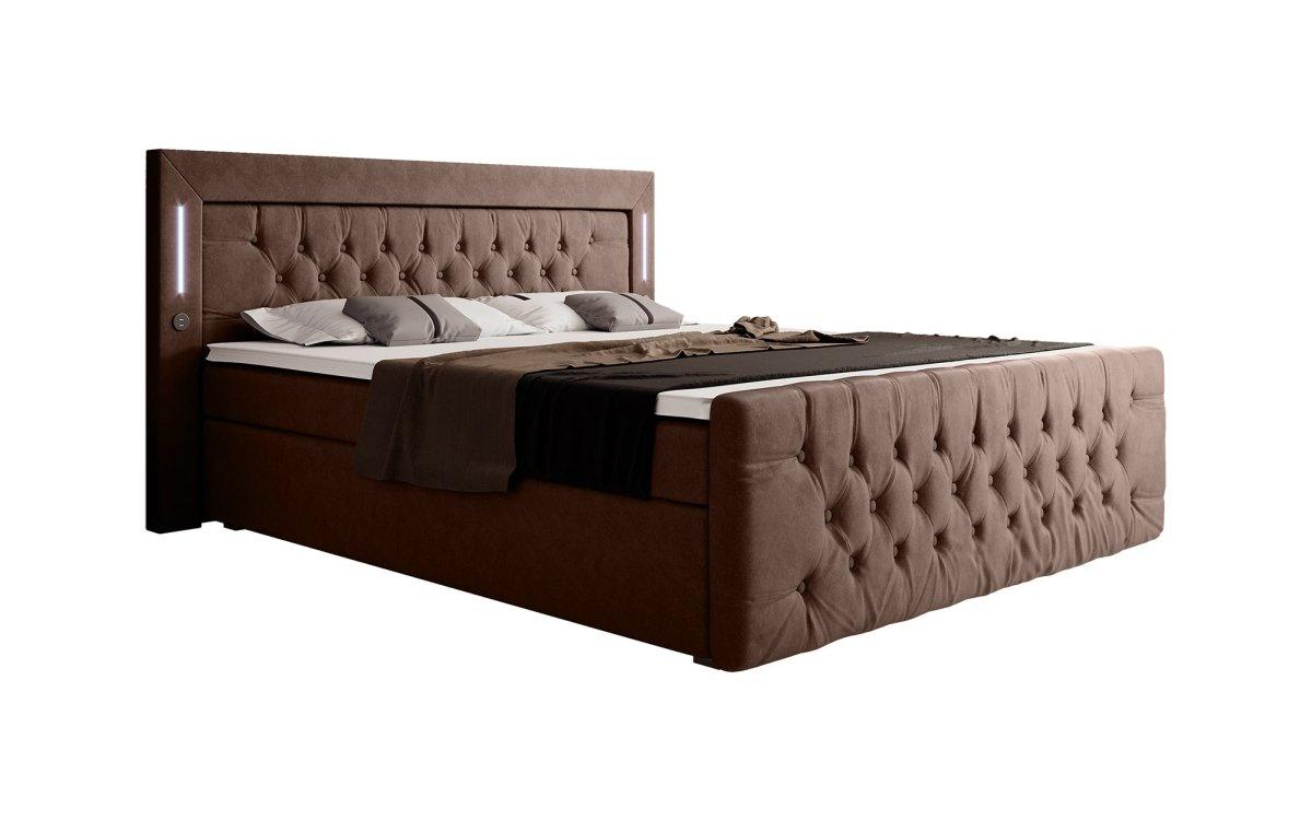 Boxspringbett Elegance mit LED, USB und Stauraum - Luxusbetten24