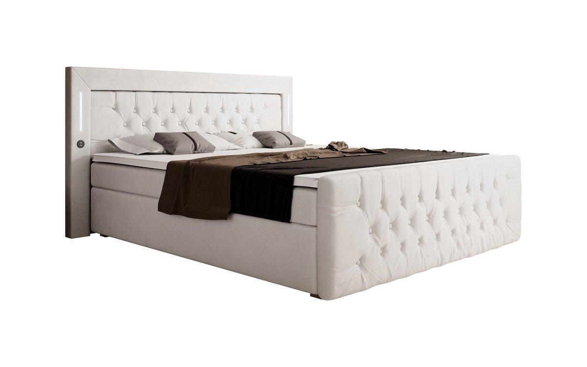 Boxspringbett Elegance mit LED, USB und Stauraum - Luxusbetten24