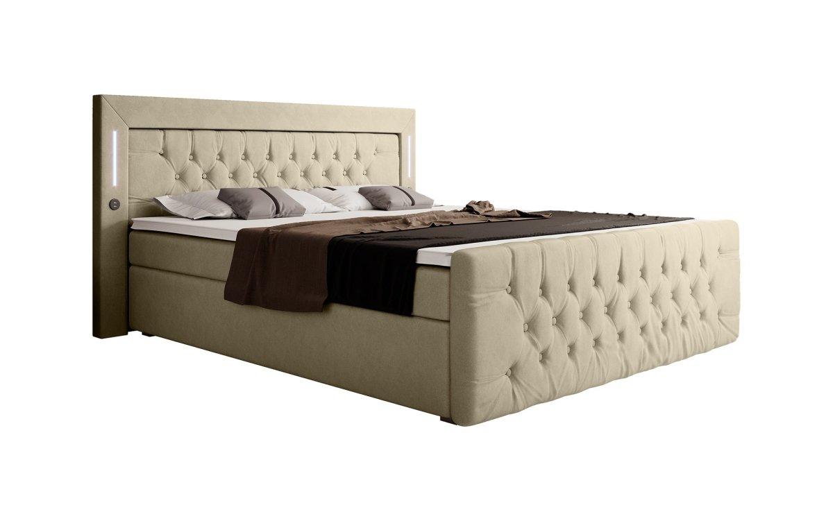 Boxspringbett Elegance mit LED, USB und Stauraum - Luxusbetten24